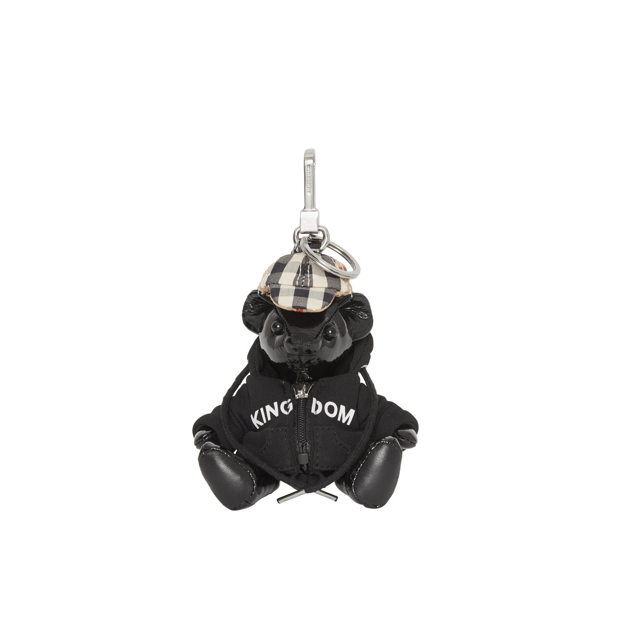 Bijou porte-clés Thomas Bear avec haut à capuche en cuir - Black