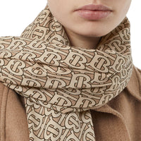 Écharpe légère en cachemire Monogram - Pale Camel