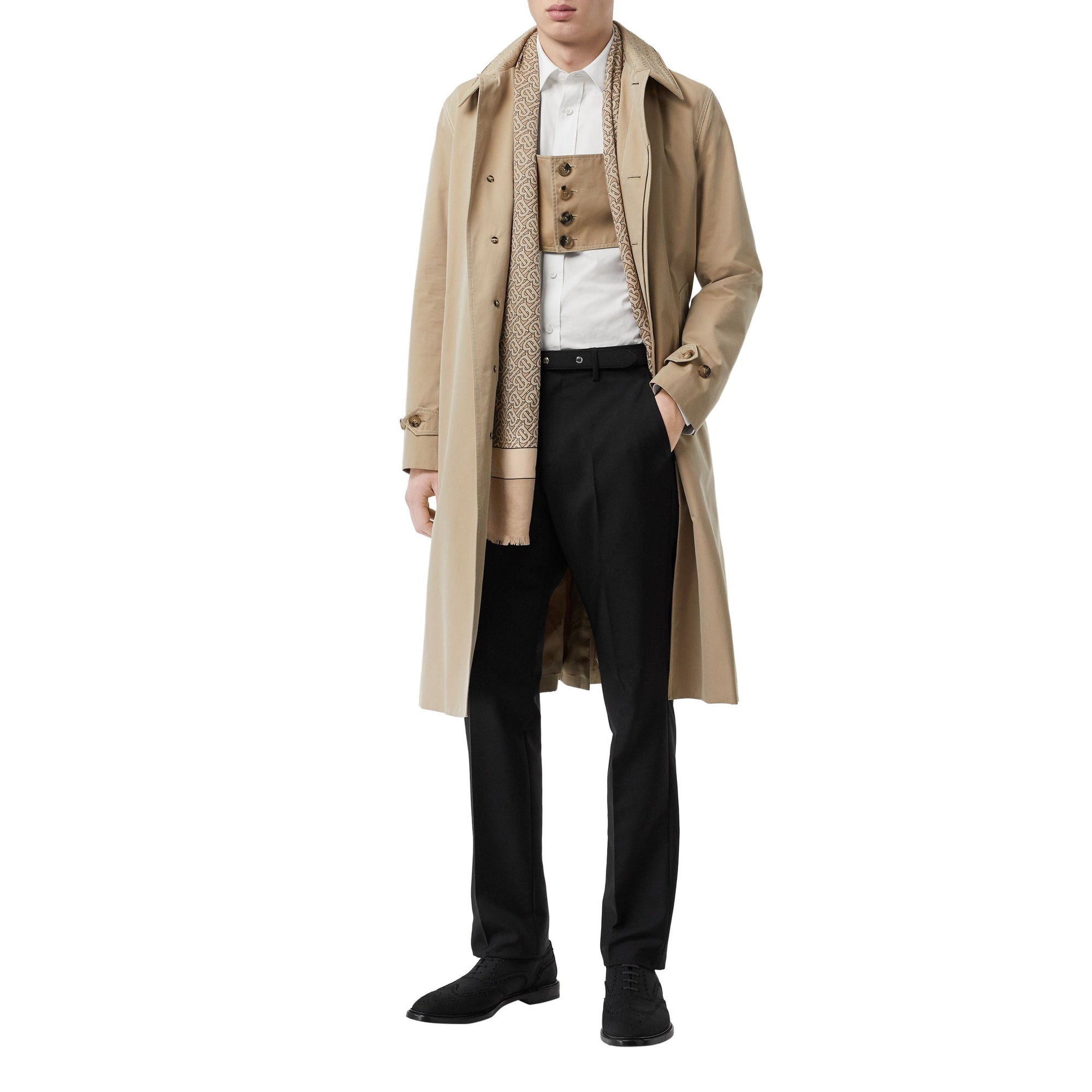Écharpe légère en cachemire Monogram - Pale Camel