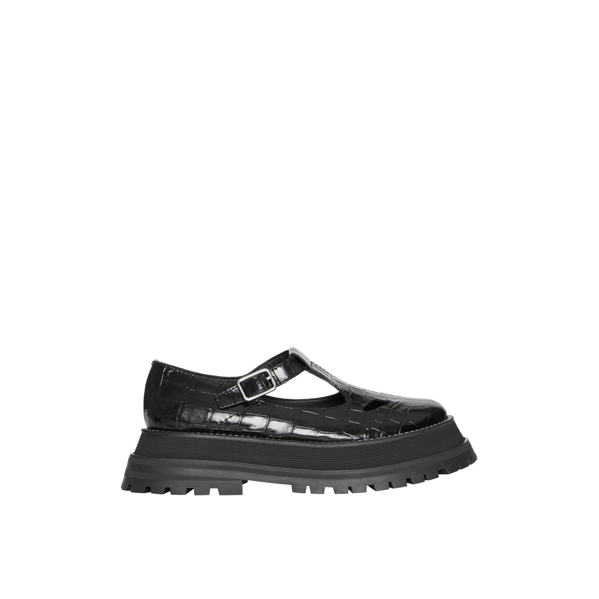 Salomés en cuir embossé - Black