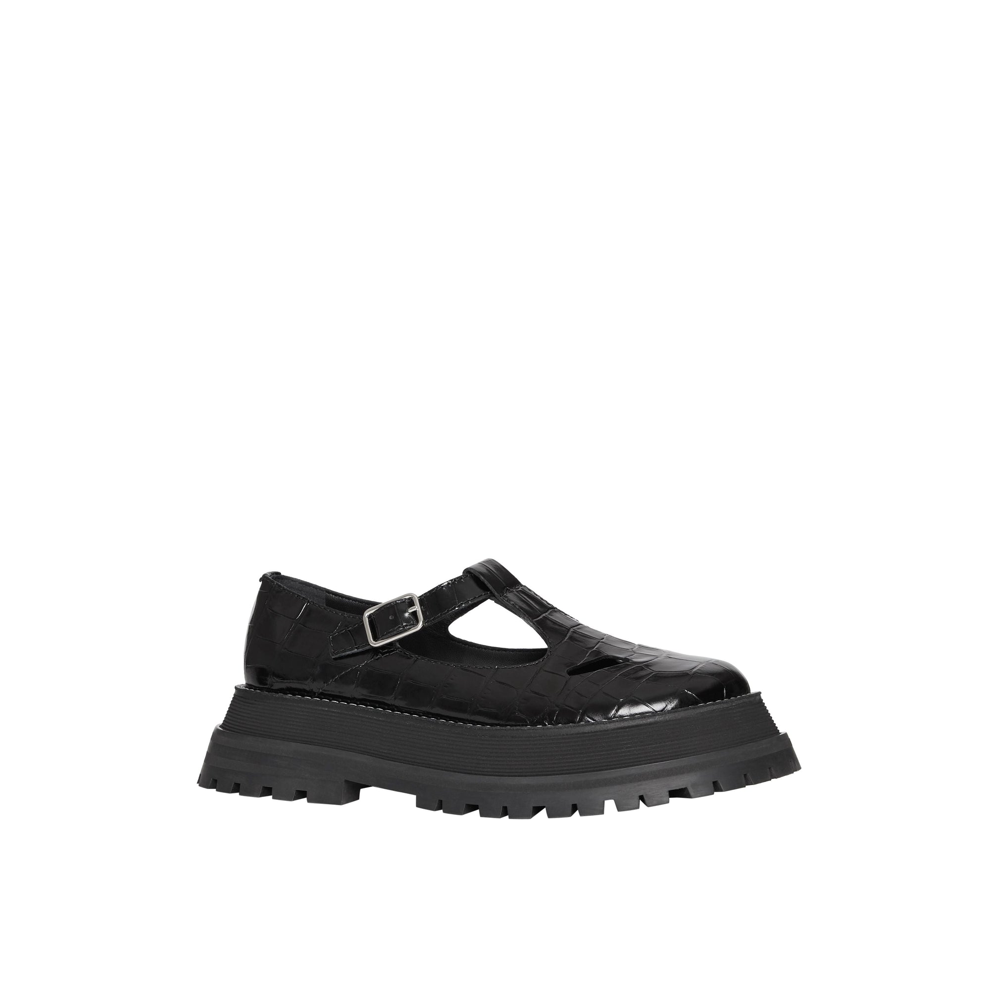 Salomés en cuir embossé - Black