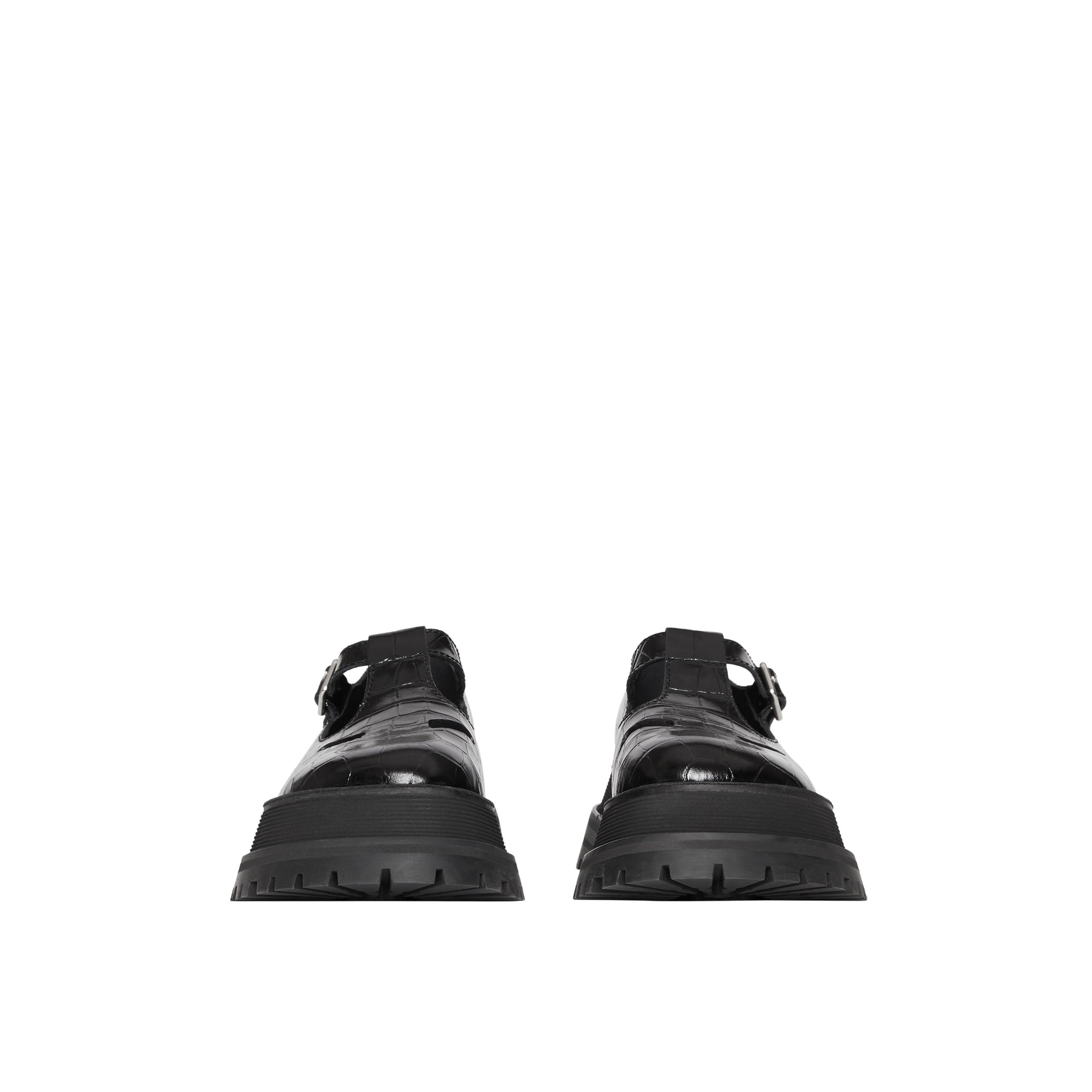 Salomés en cuir embossé - Black