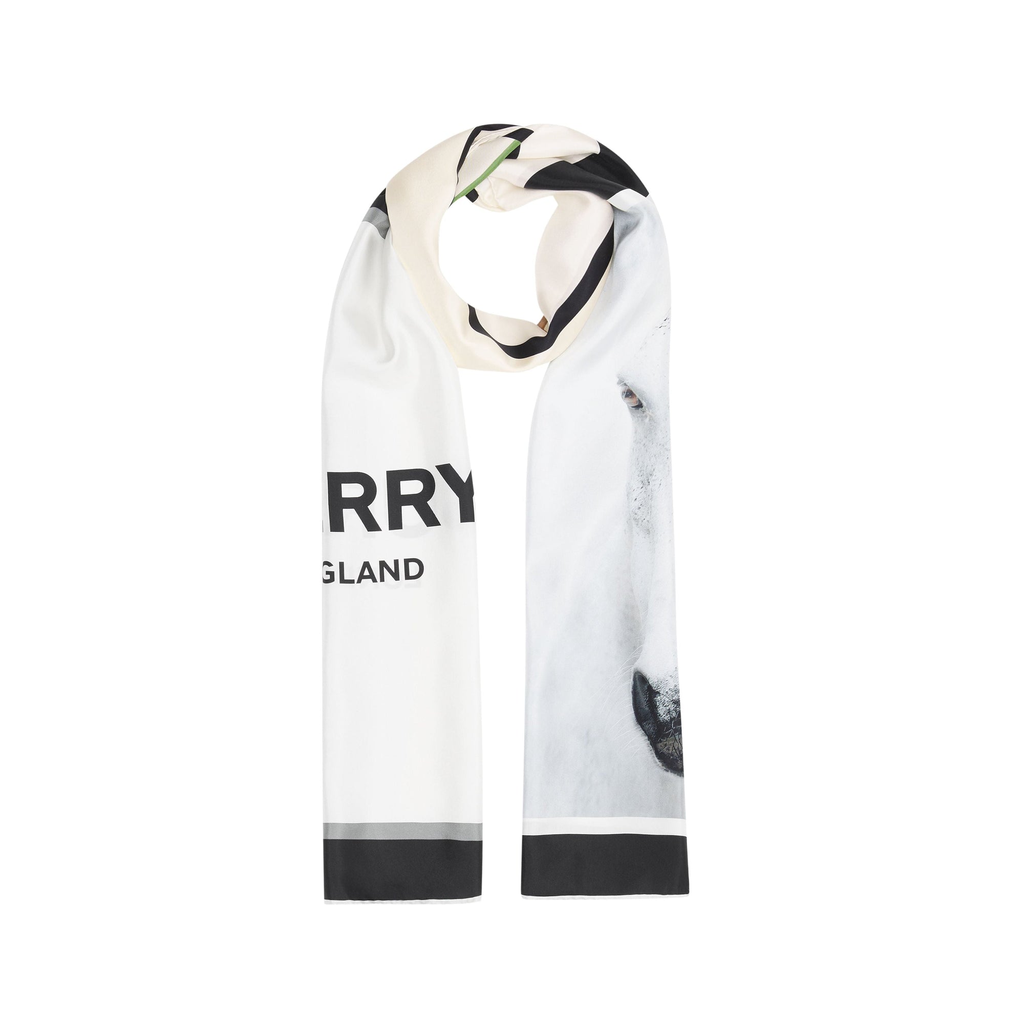 Foulard en soie à imprimé montage et logo - Monochrome