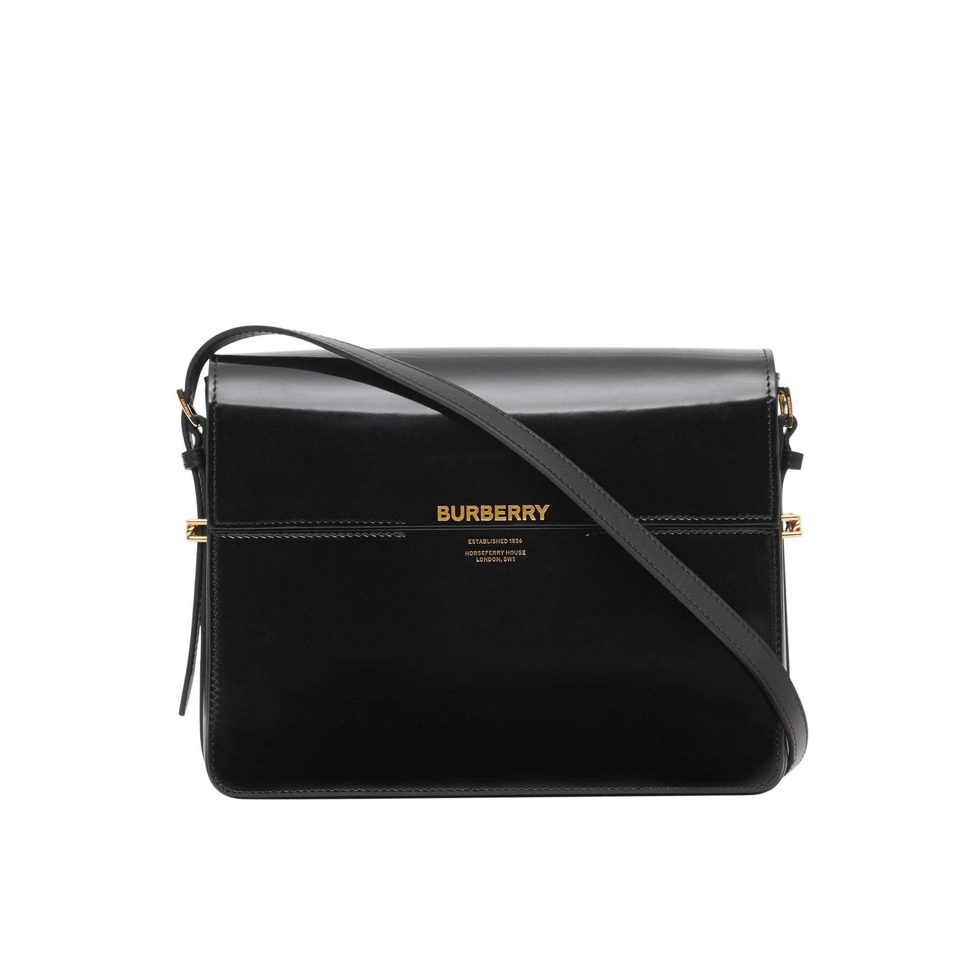 Grand sac Grace en cuir verni - Black