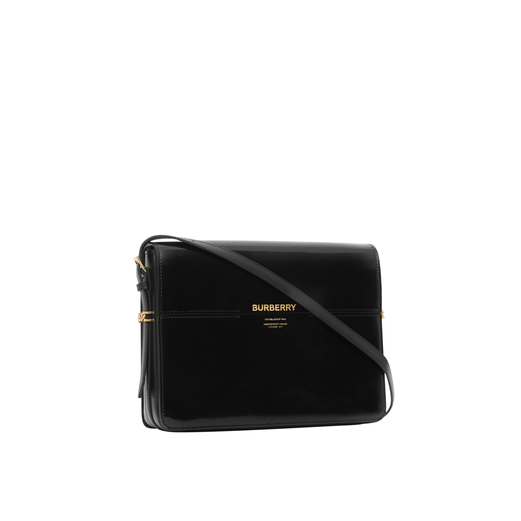 Grand sac Grace en cuir verni - Black