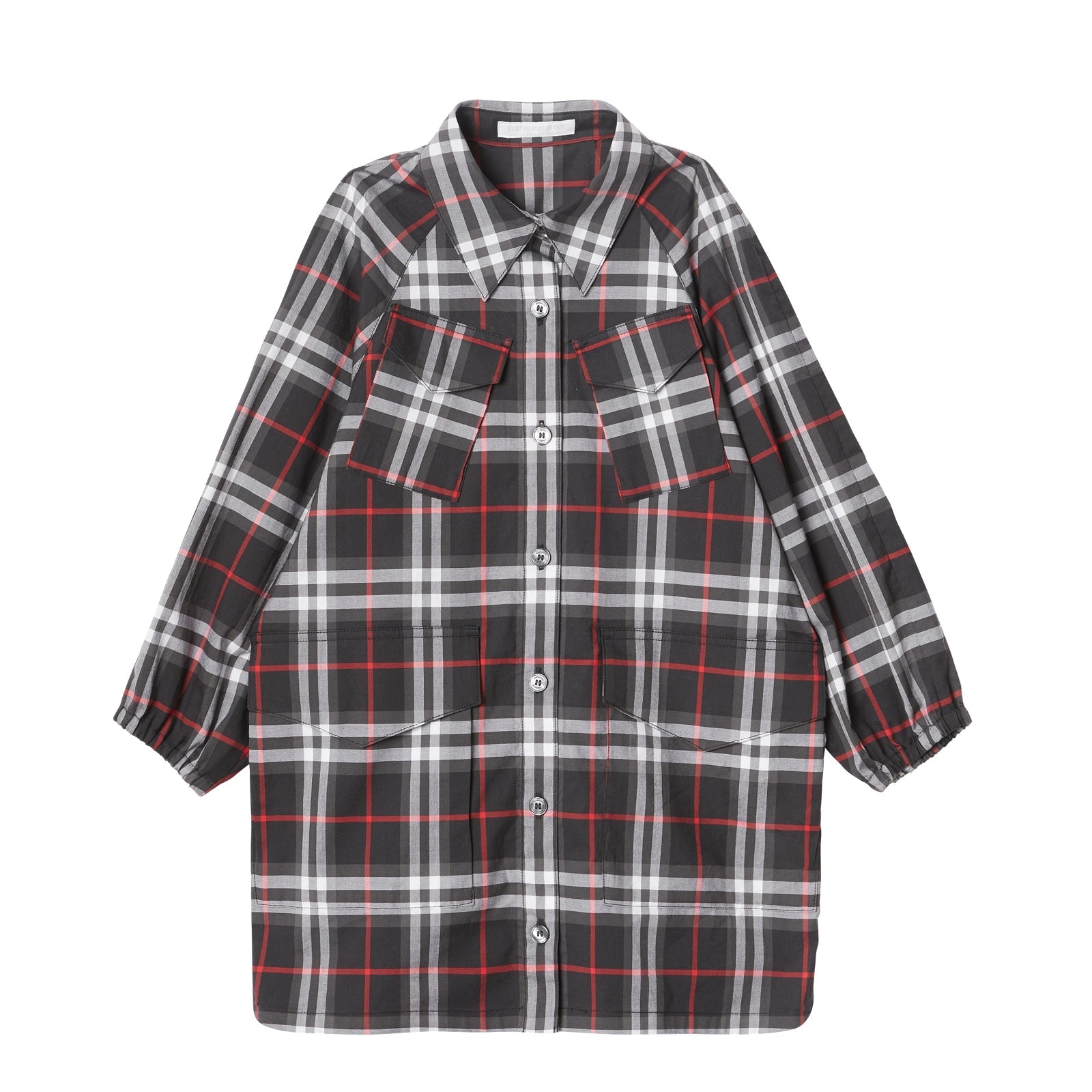 Robe chemise en coton Vintage check - Black