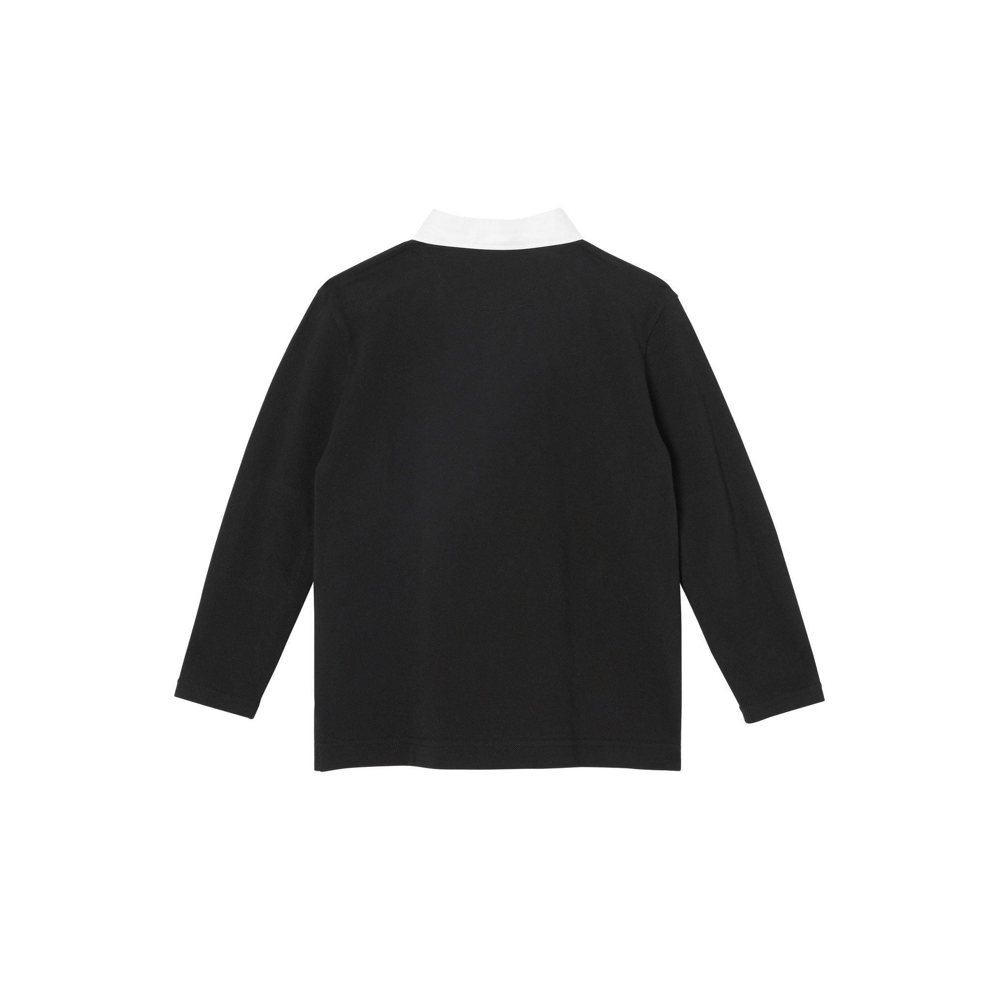 Polo à manches longues avec check et logo - Black