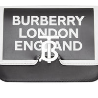 Petit sac TB en cuir avec logo - Black & White