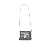 Petit sac TB en cuir avec logo - Black & White