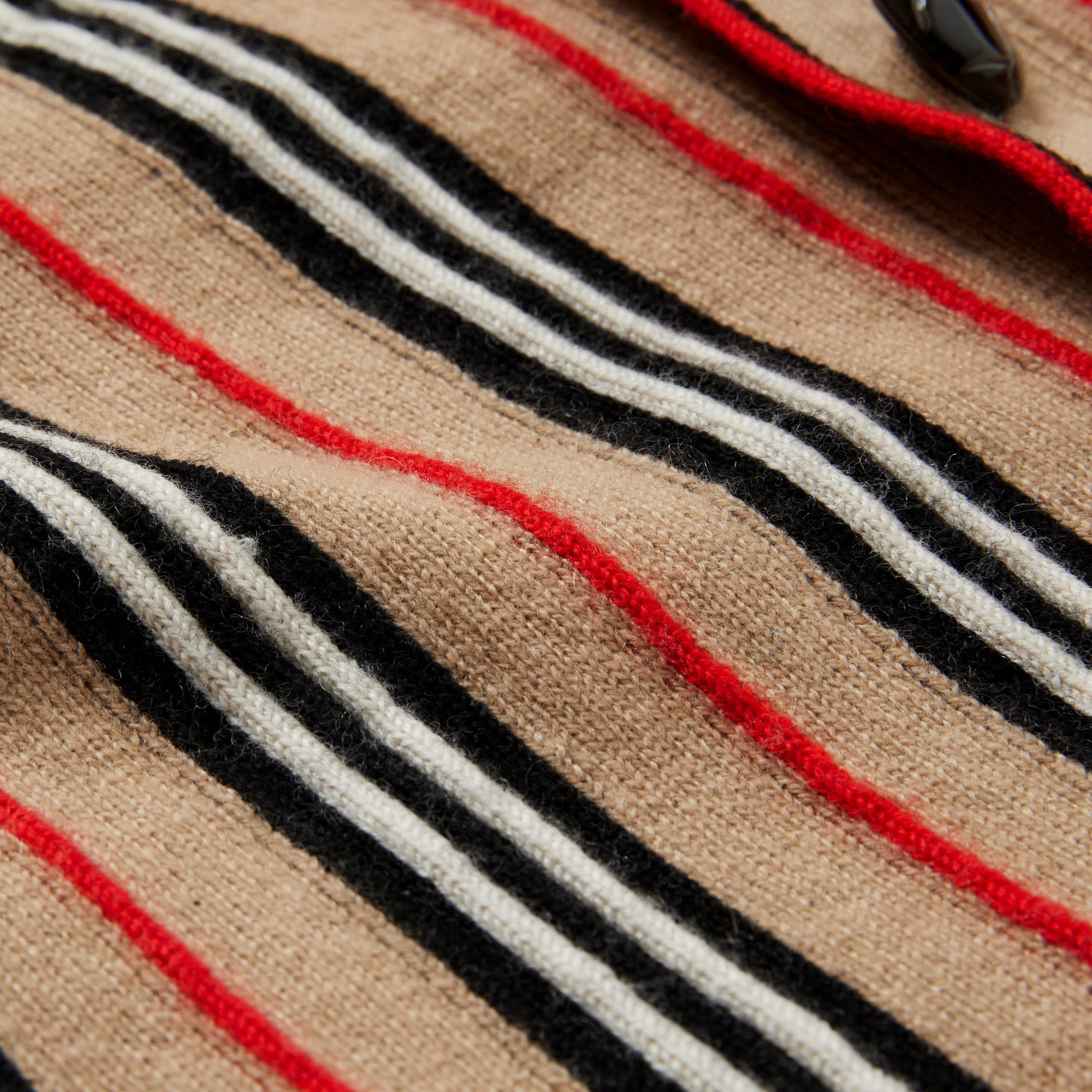 Cardigan en laine et cachemire à rayures iconiques - Archive Beige