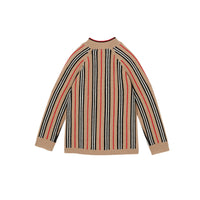 Cardigan en laine et cachemire à rayures iconiques - Archive Beige