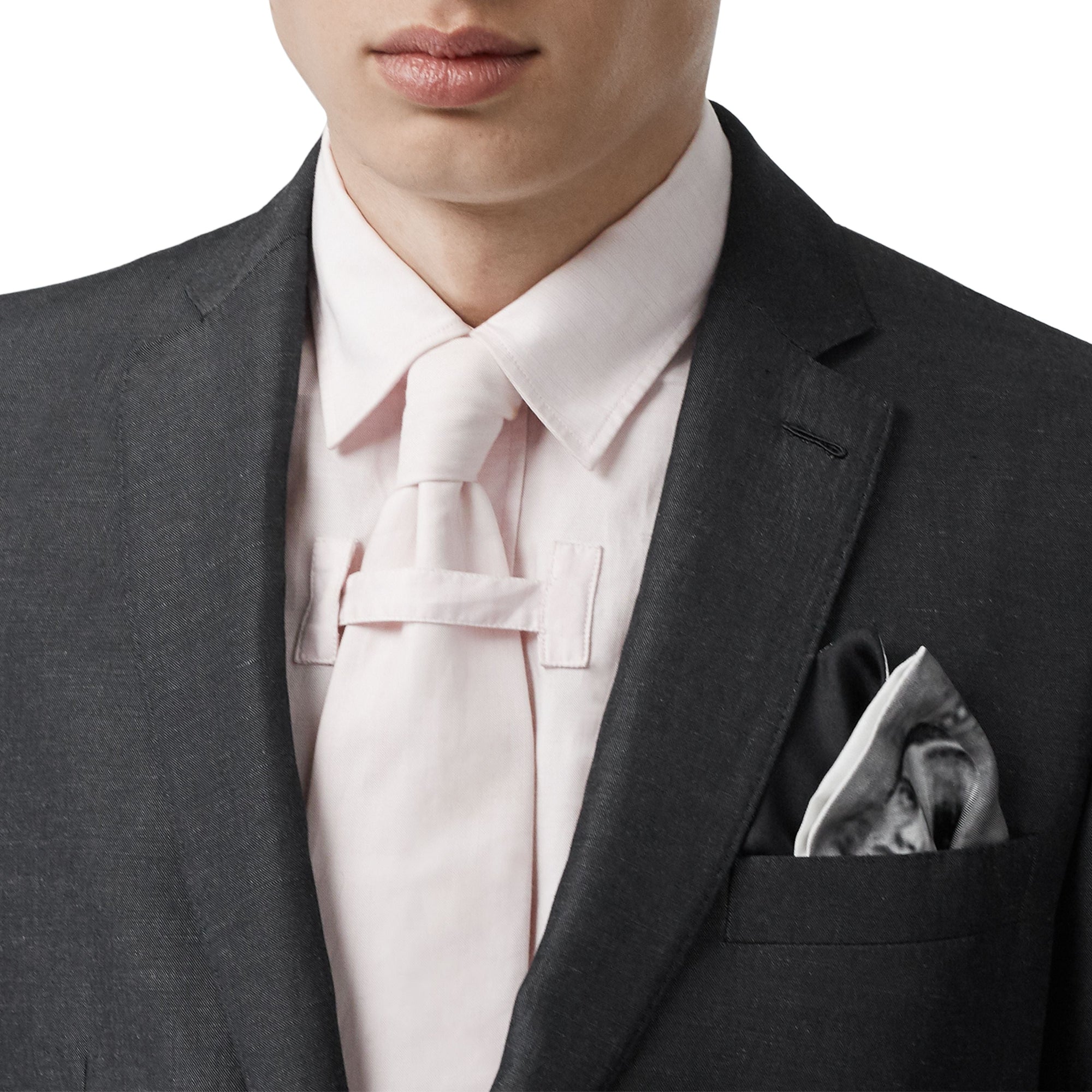 Foulard ultrafin en soie à imprimé Portrait victorien - Grey