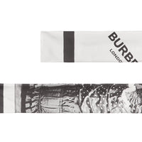 Foulard ultrafin en soie à imprimé Portrait victorien - Grey