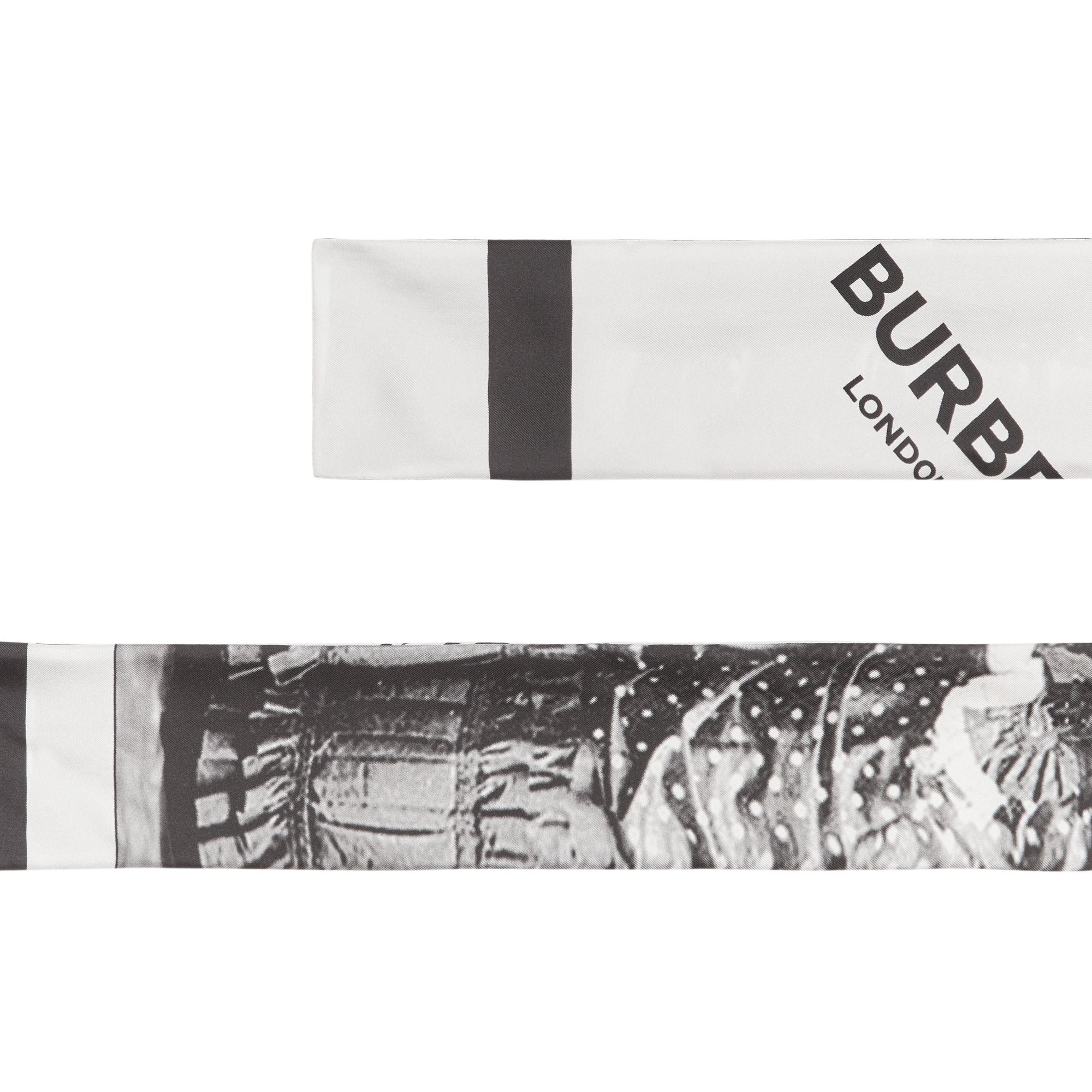 Foulard ultrafin en soie à imprimé Portrait victorien - Grey