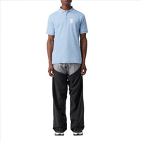Polo à col en pointe en piqué de coton Monogram - Pale Blue