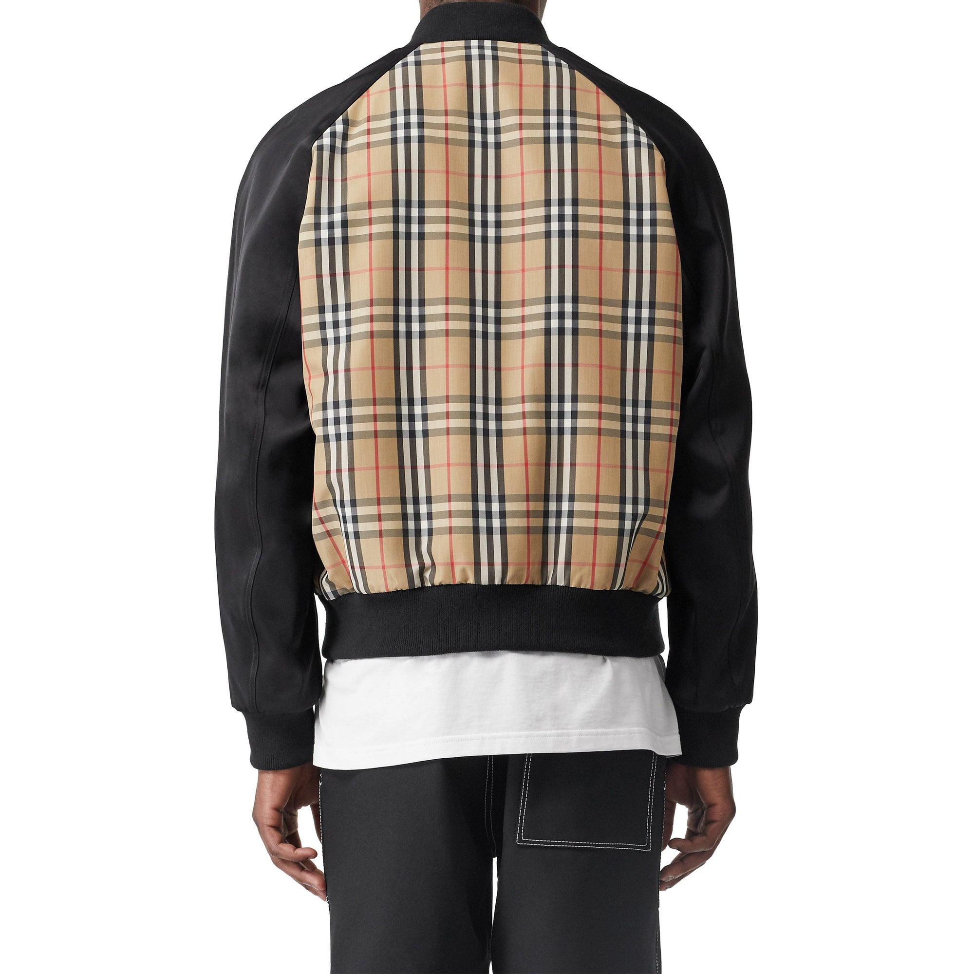 Bomber en nylon Vintage check avec Monogram - Archive Beige