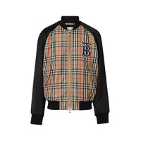 Bomber en nylon Vintage check avec Monogram - Archive Beige