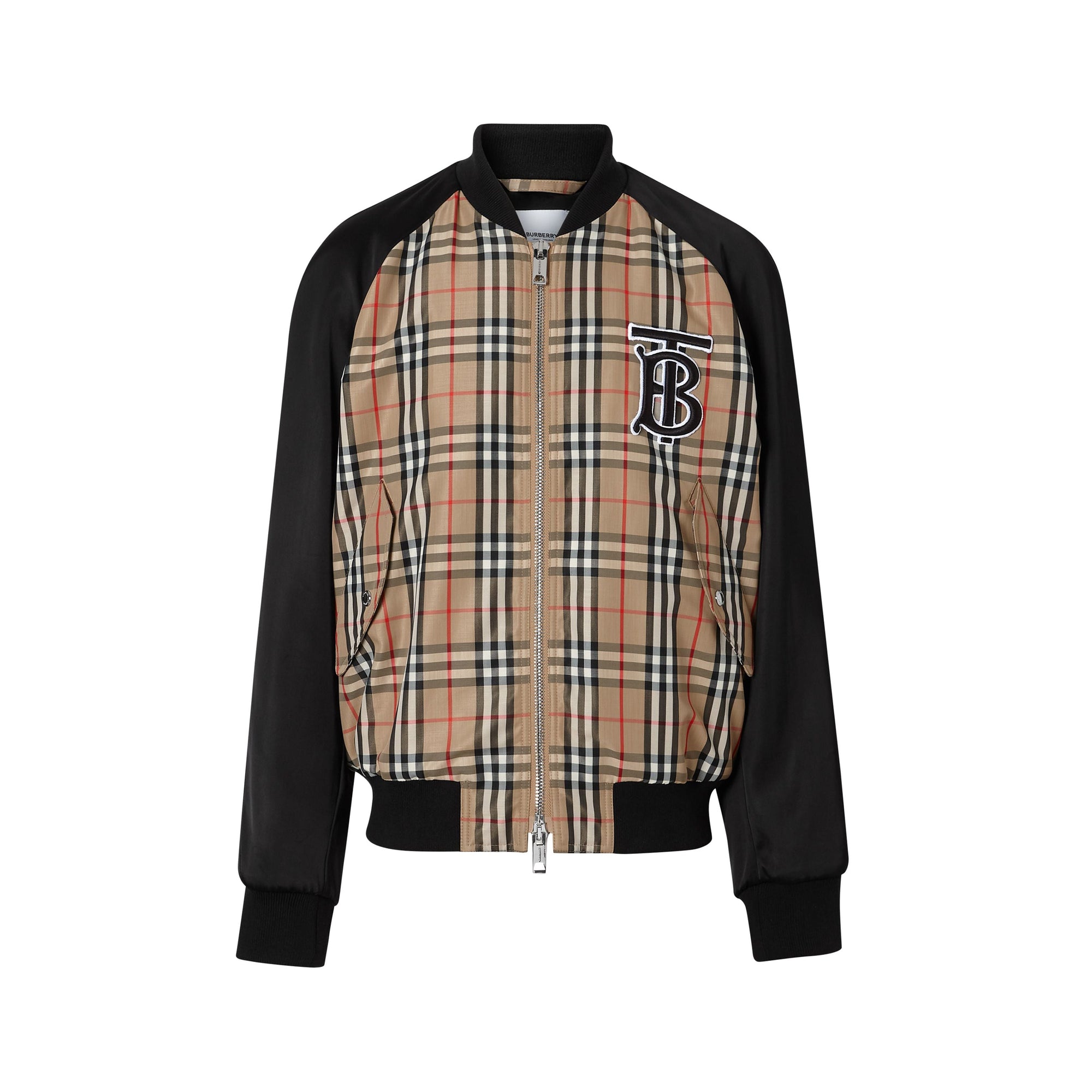 Bomber en nylon Vintage check avec Monogram - Archive Beige