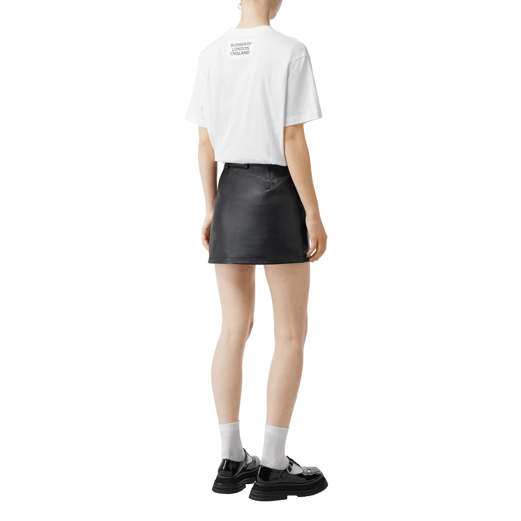 T-shirt oversize en coton à imprimé montage - White