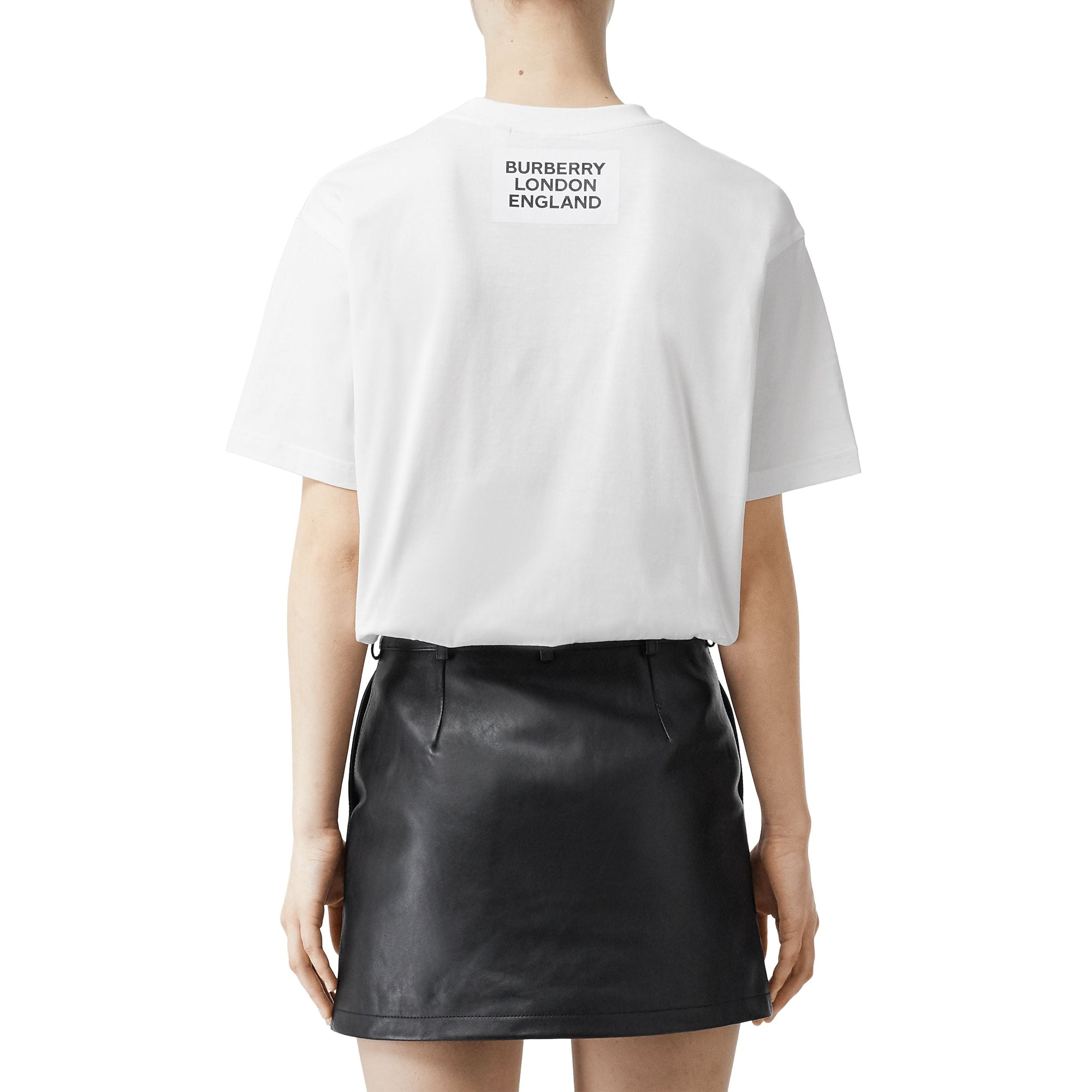 T-shirt oversize en coton à imprimé montage - White