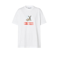 T-shirt oversize en coton à imprimé montage - White