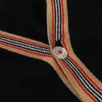 Cardigan en laine avec rayures iconiques - Black