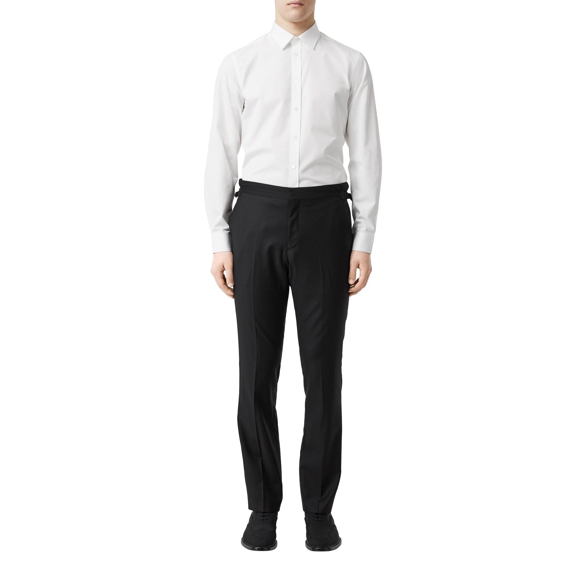 Chemise slim en popeline de coton Monogram - White