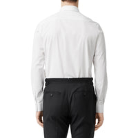 Chemise slim en popeline de coton Monogram - White
