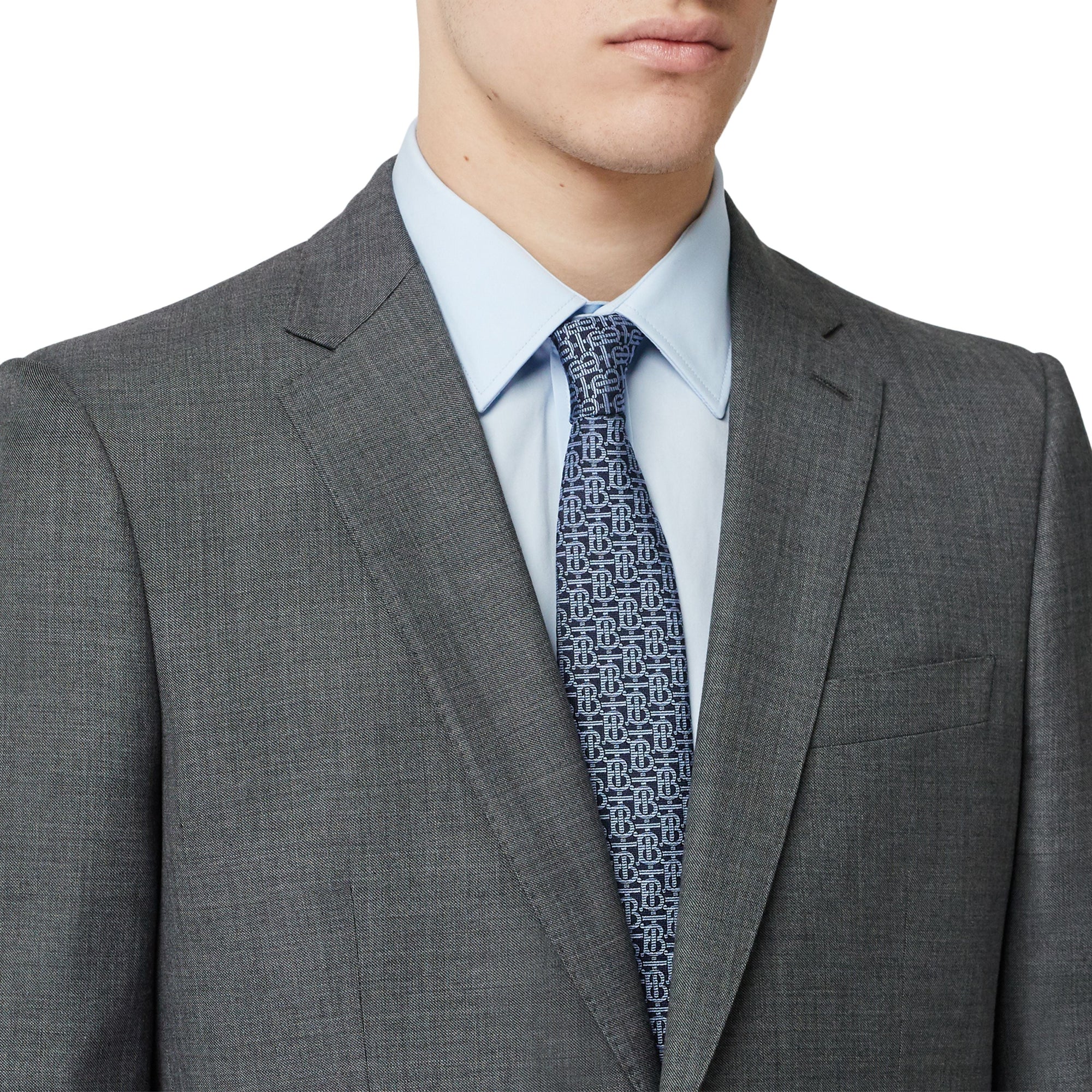 Cravate classique en jacquard de soie Monogram - Bright Navy