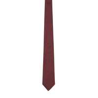 Cravate classique en jacquard de soie à micro-pois - Oxblood