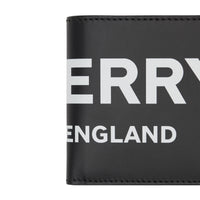 Portefeuille à rabat multidevise en cuir avec logo - Black