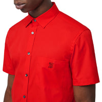 Chemise à manches courtes en coton extensible Monogram - Bright Red