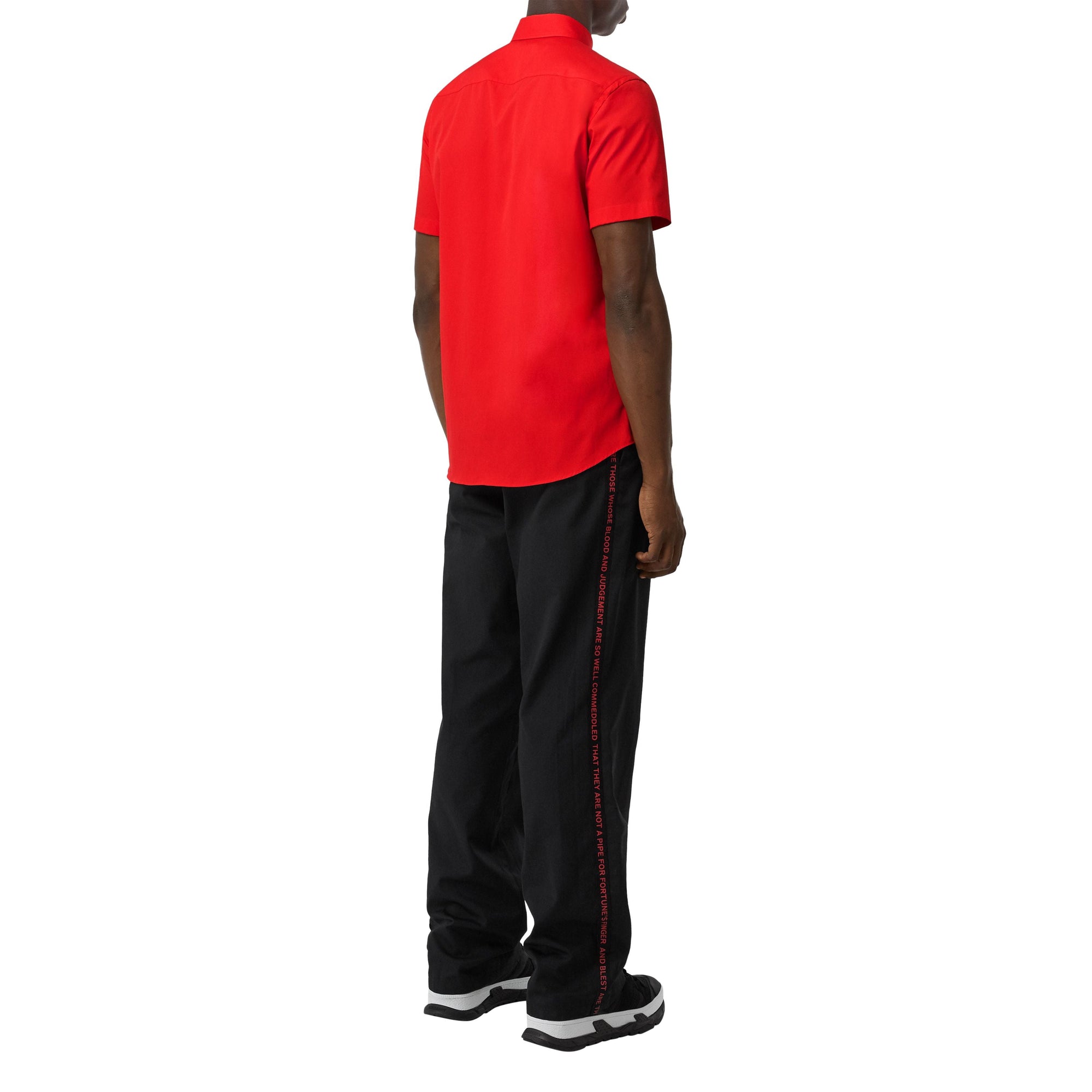 Chemise à manches courtes en coton extensible Monogram - Bright Red