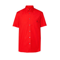 Chemise à manches courtes en coton extensible Monogram - Bright Red