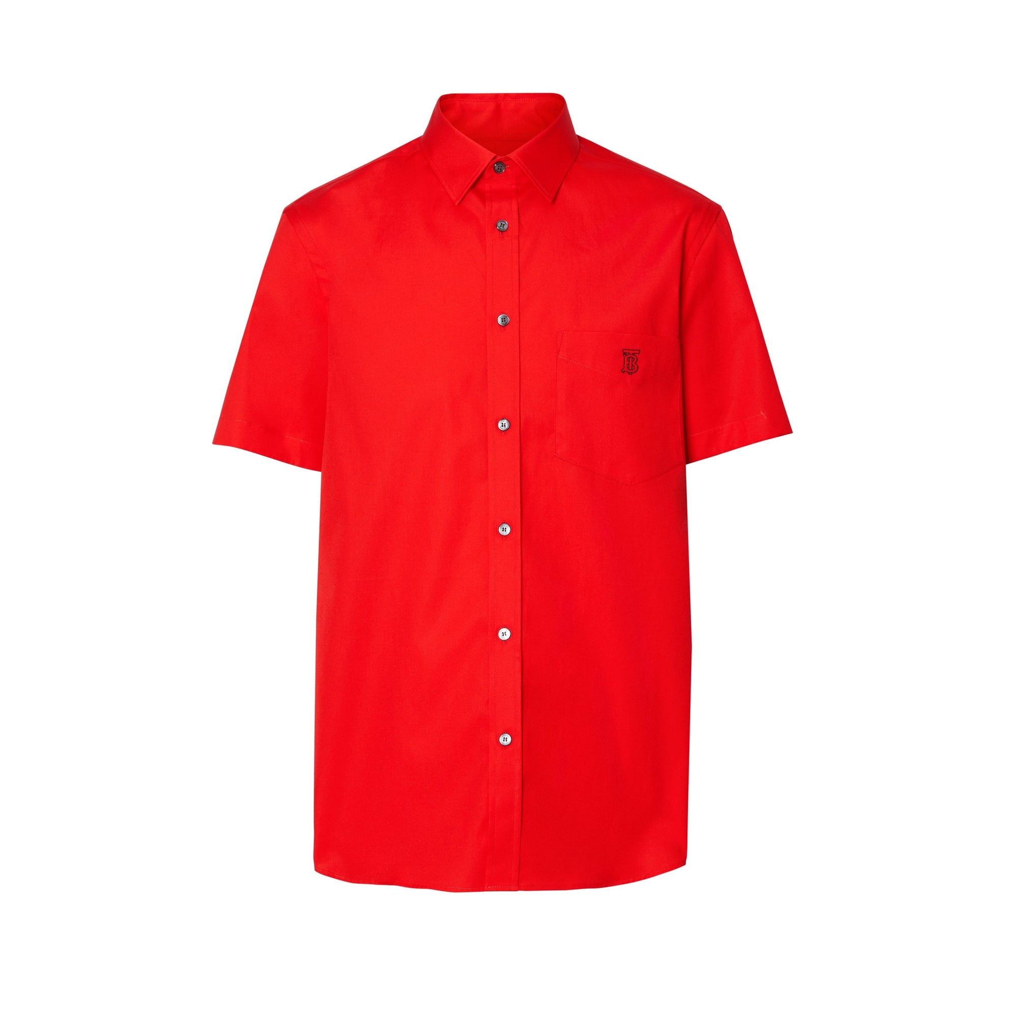 Chemise à manches courtes en coton extensible Monogram - Bright Red