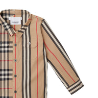 Chemise en coton à rayures iconiques et Vintage check - Archive Beige