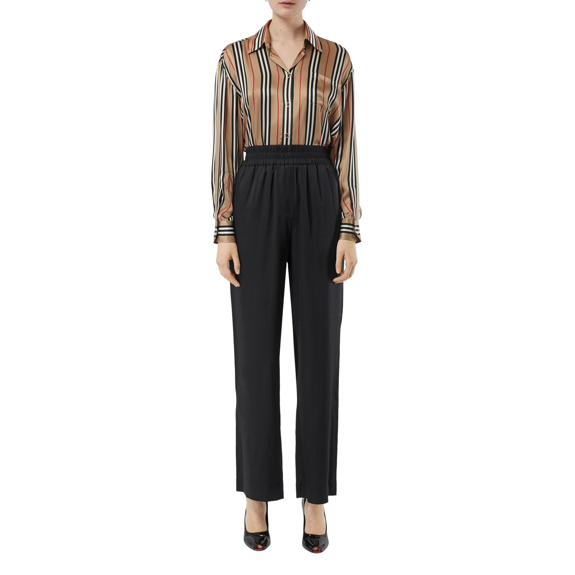 Pantalon en satin de soie - Black
