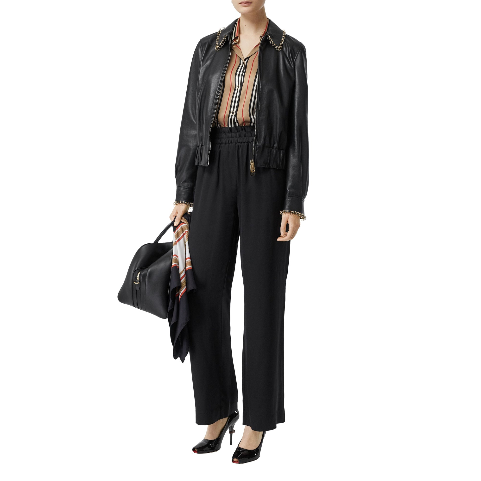 Pantalon en satin de soie - Black