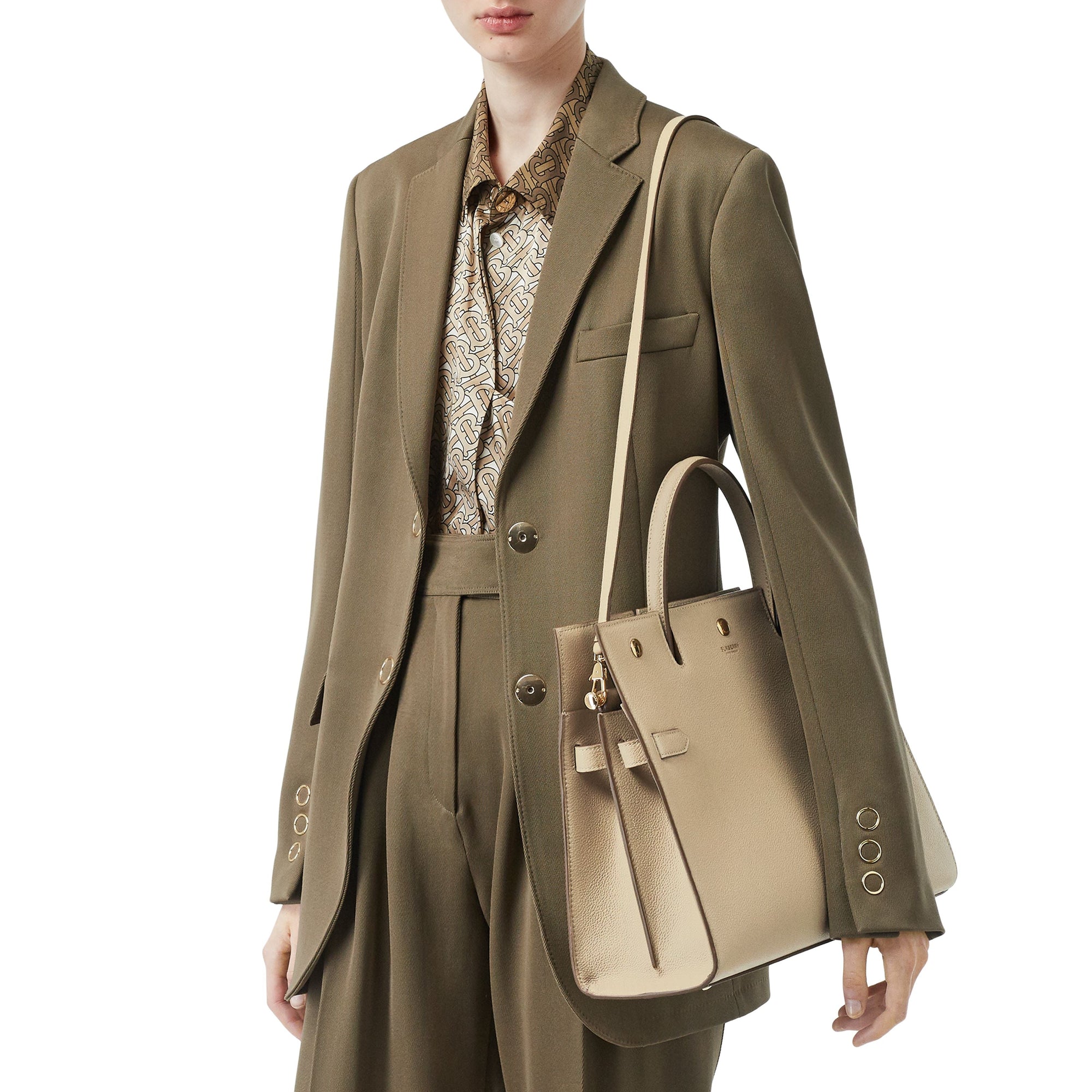 Sac Title moyen en cuir - Honey