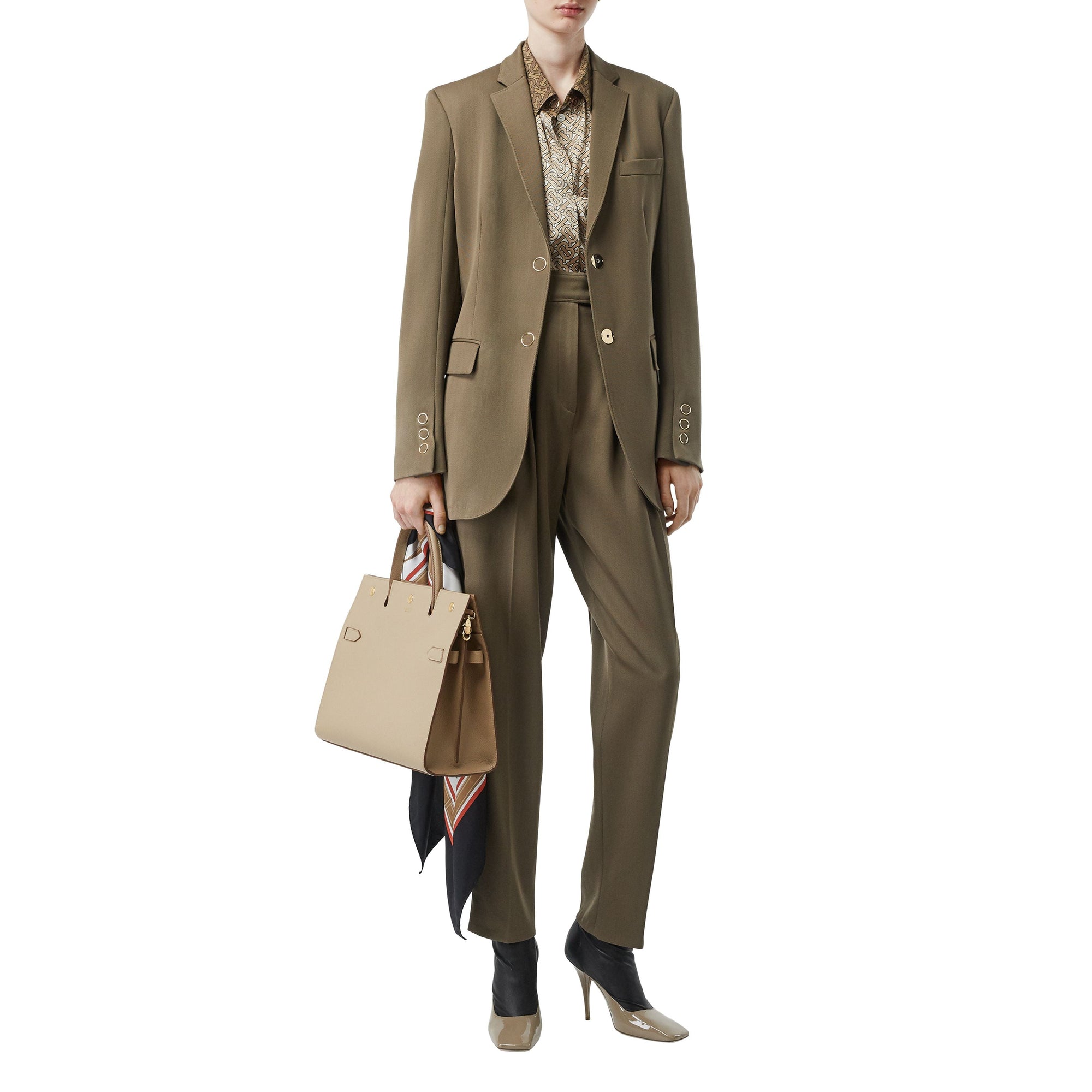 Sac Title moyen en cuir - Honey