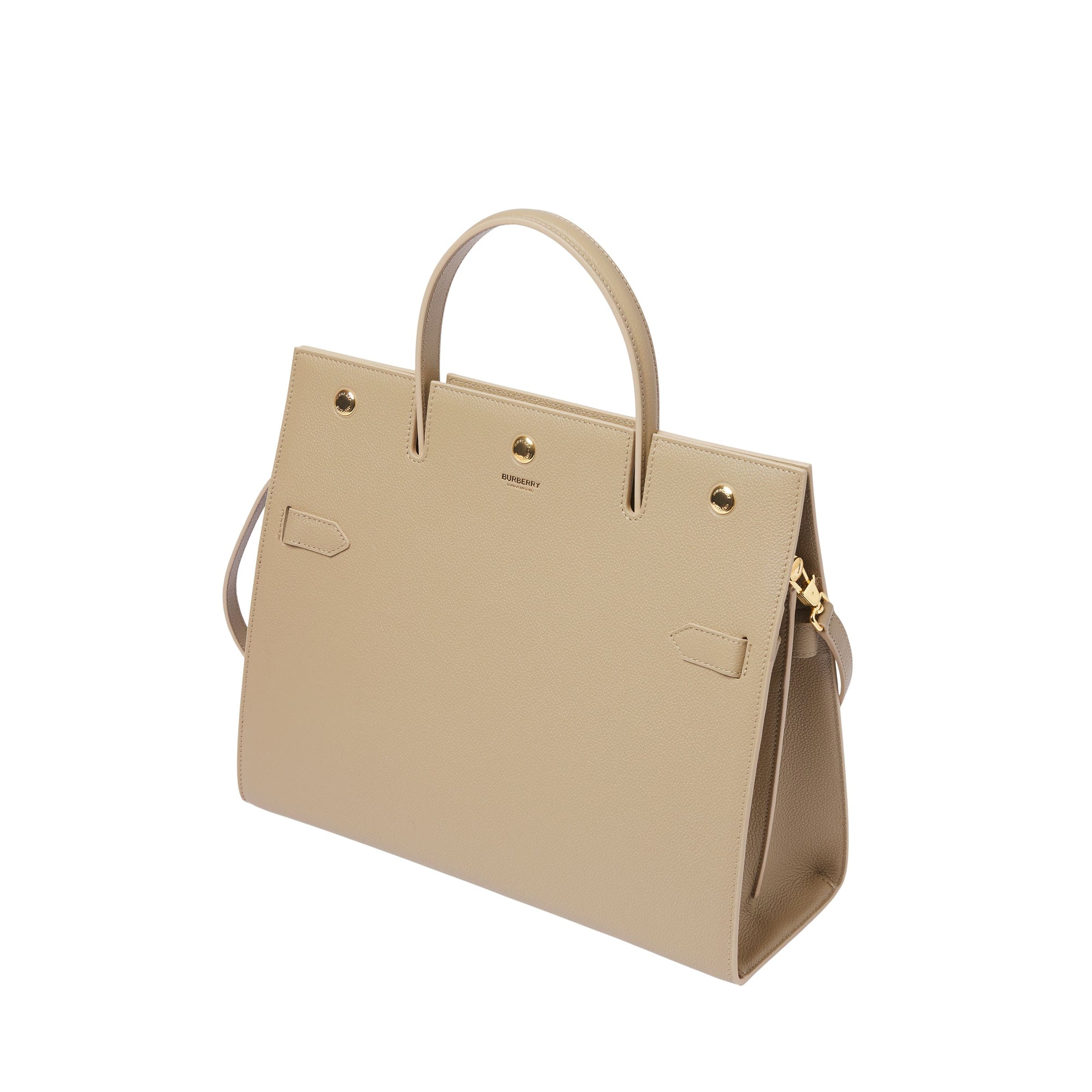 Sac Title moyen en cuir - Honey