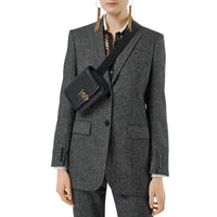 Sac TB ceinturé en cuir d'agneau Monogram matelassé - Black