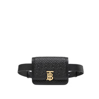 Sac TB ceinturé en cuir d'agneau Monogram matelassé - Black