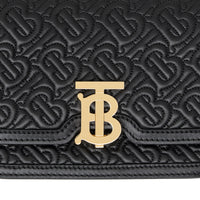 Sac TB ceinturé en cuir d'agneau Monogram matelassé - Black