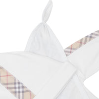 Coffret cadeau trois pièces en coton check pour bébé - White