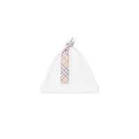 Coffret cadeau trois pièces en coton check pour bébé - White