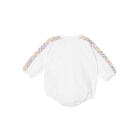 Coffret cadeau trois pièces en coton check pour bébé - White
