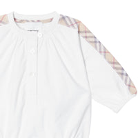 Coffret cadeau trois pièces en coton check pour bébé - White