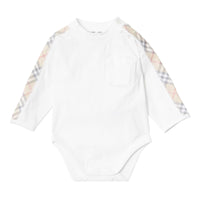 Coffret cadeau trois pièces en coton check pour bébé - White