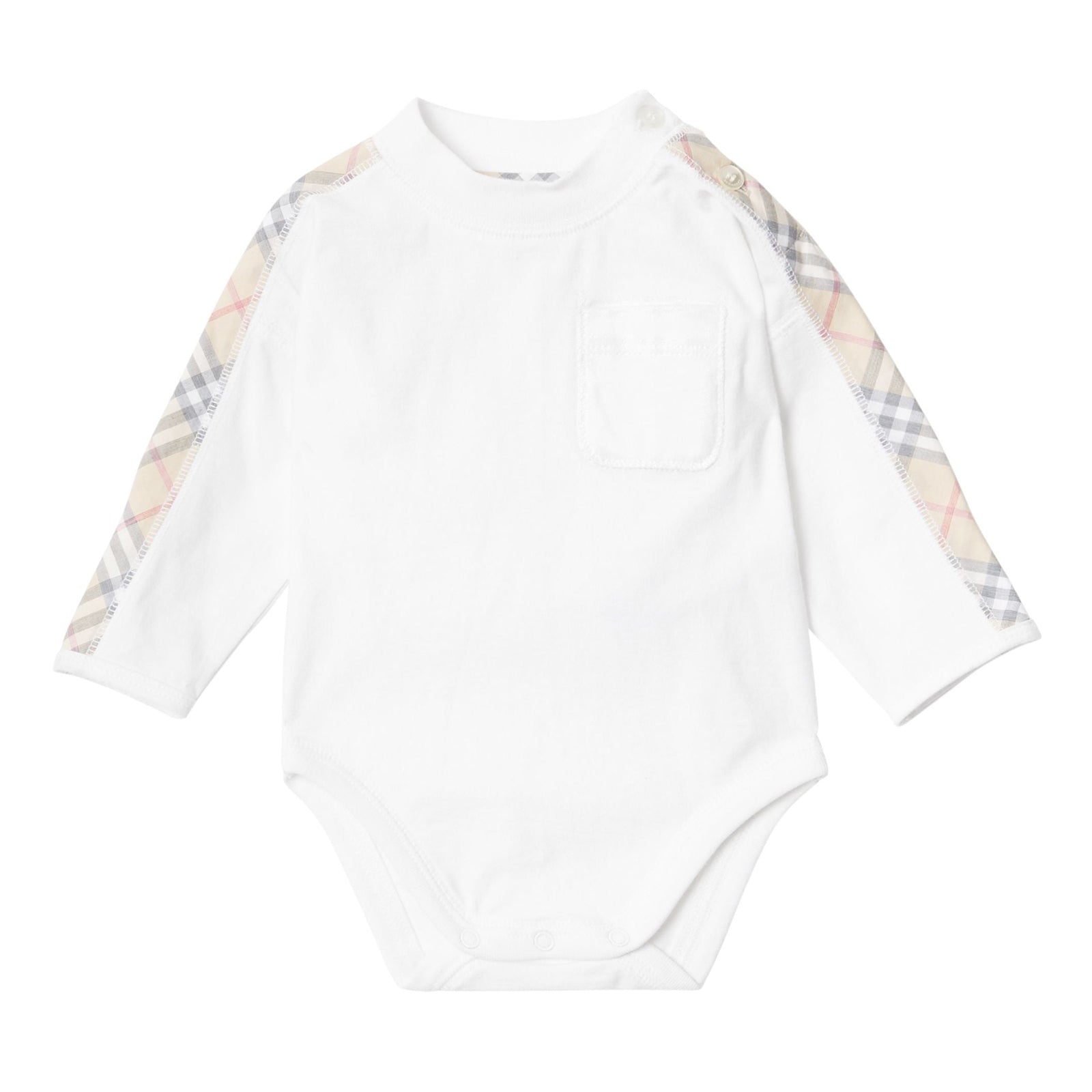 Coffret cadeau trois pièces en coton check pour bébé - White